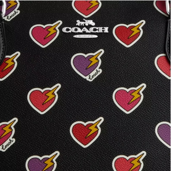 New Coach CW434 Gallery Tote Bag with Heart Bolt Print - Picture 3 of 5
